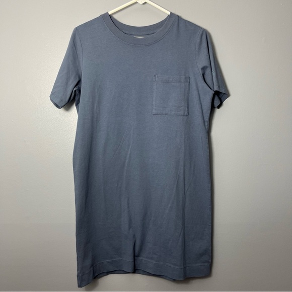 Everlane Dresses & Skirts - Everlane Slate Blue The Weekend Short Sleeve Tee Shirt Dress Size Small